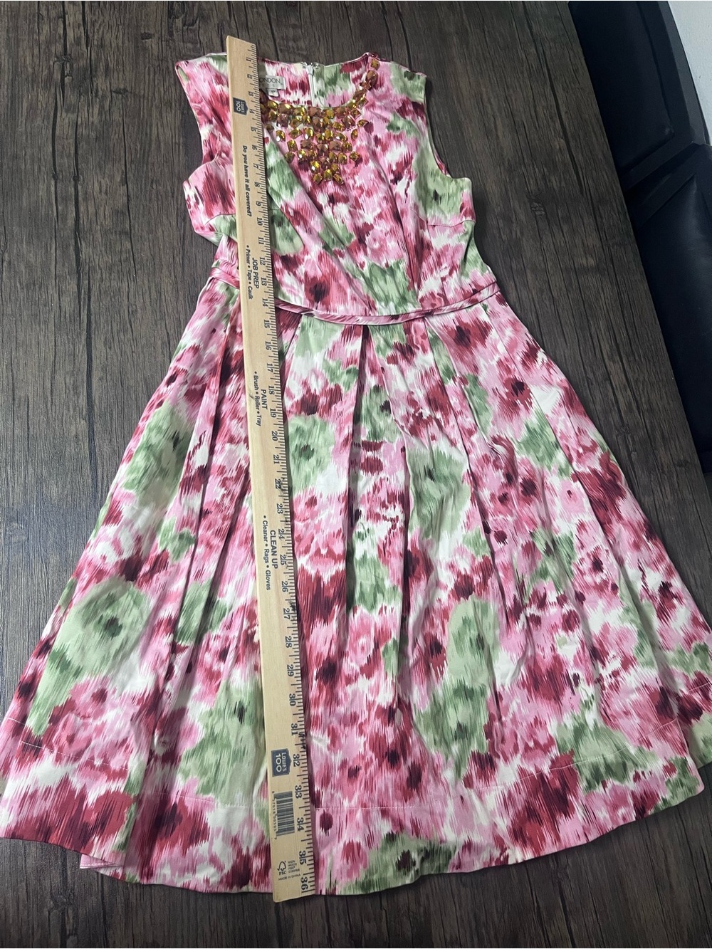 Maggy London Pink & Green Sleeveless Floral Fit-and-Flare Dress, NWOT, Petite 4P - Picture 4 of 7